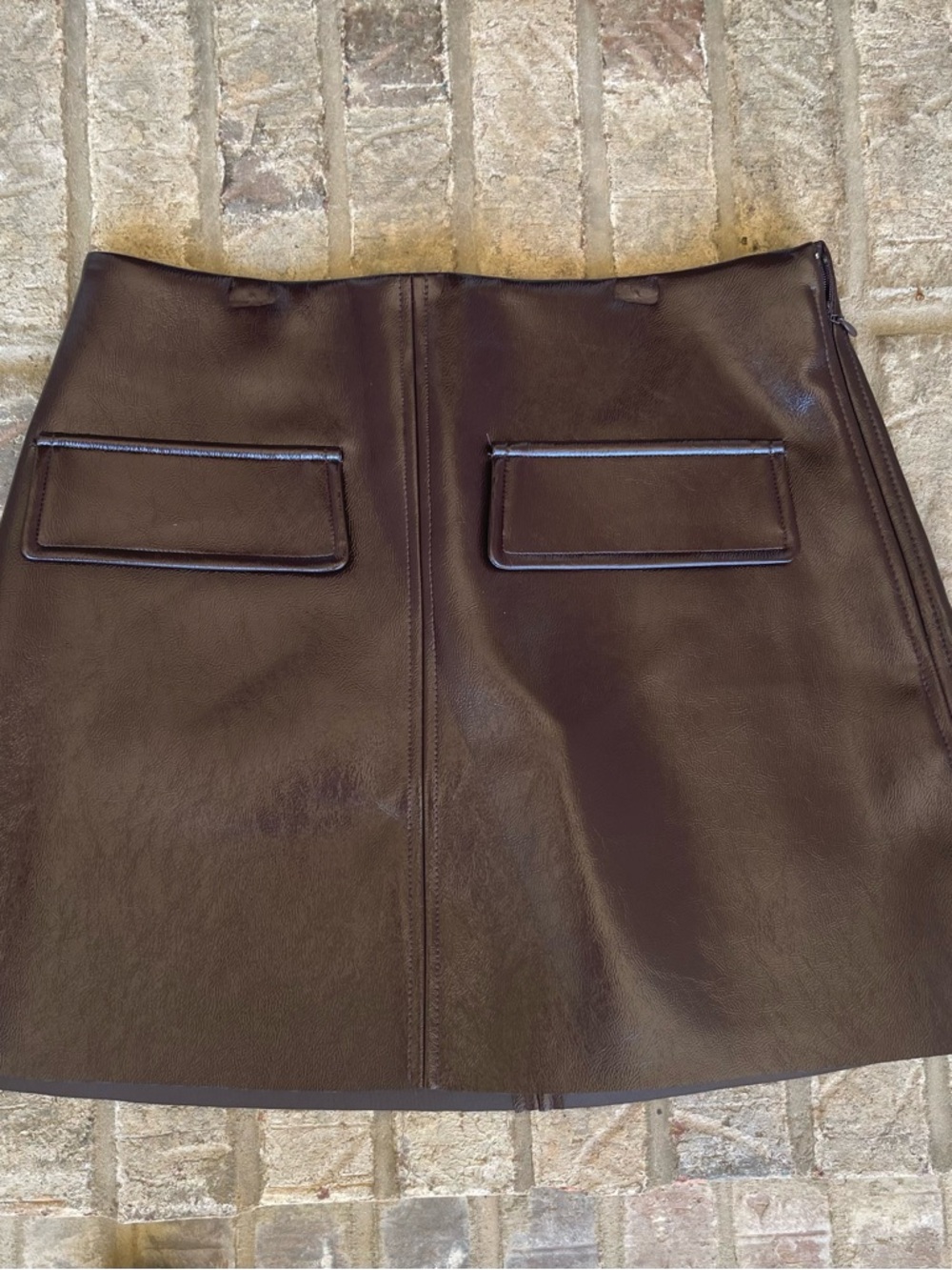 Women’s Faux Leather Mini Skirt in Dark Brown